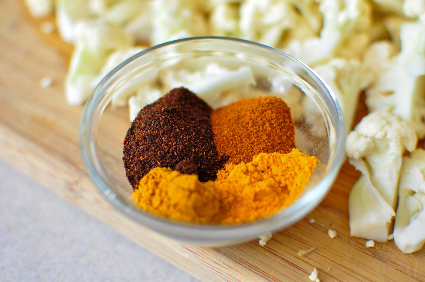 Indian spices for curry fermented cauliflower