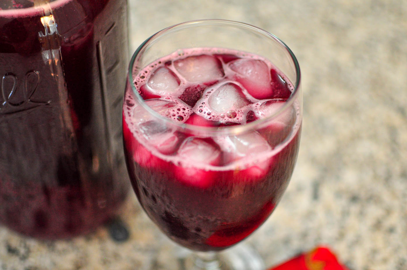 Lacto-fermented blueberry rhubarb soda