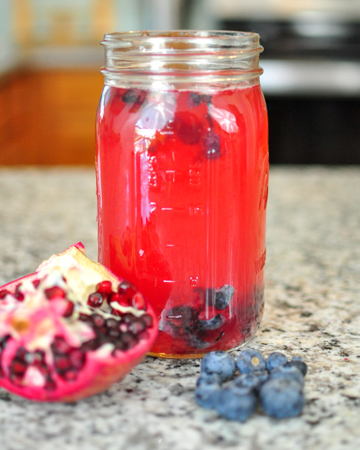 Blueberry pomegranate water kefir recipe