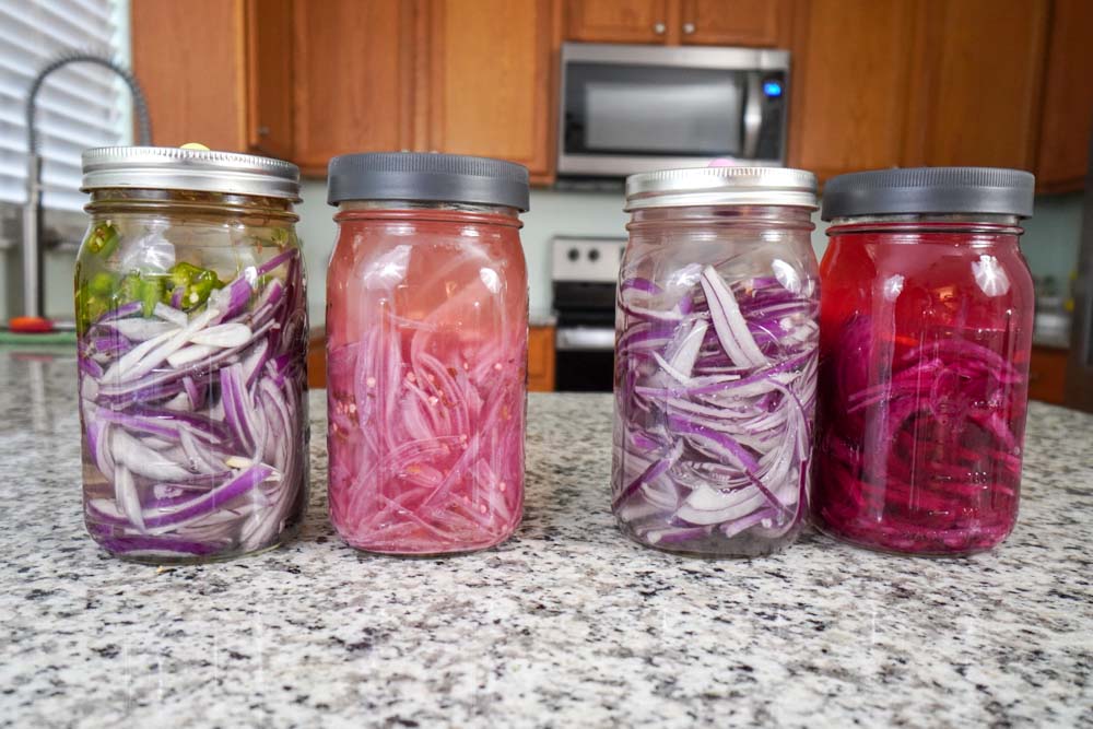 Making lacto fermented red onions