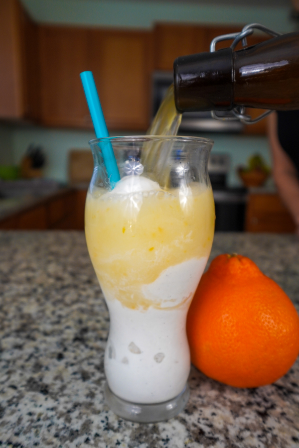 Homemade orange cream soda float
