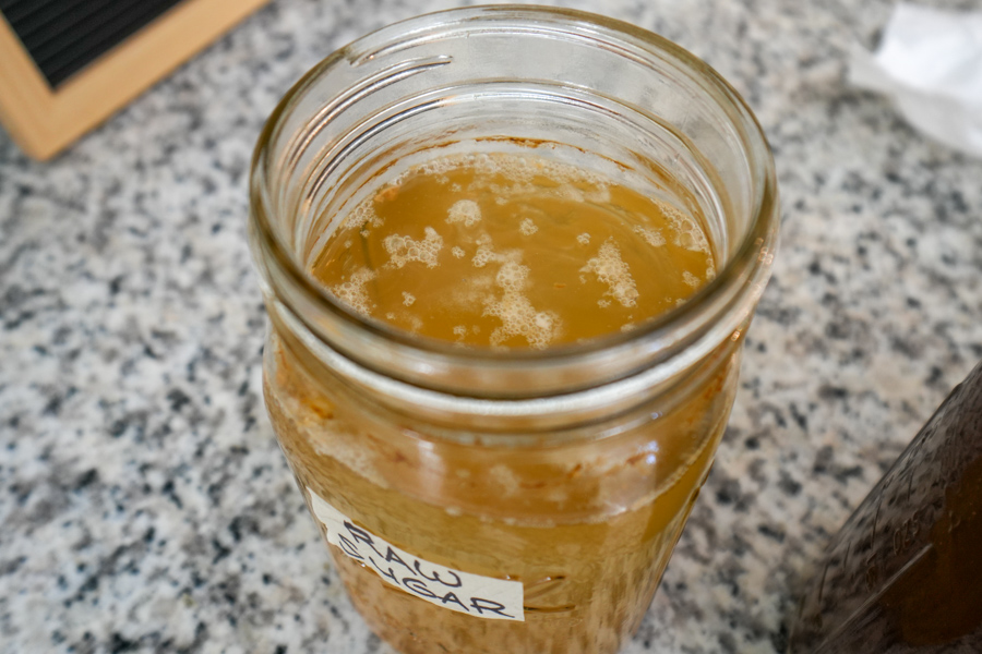 fermenting raw sugar