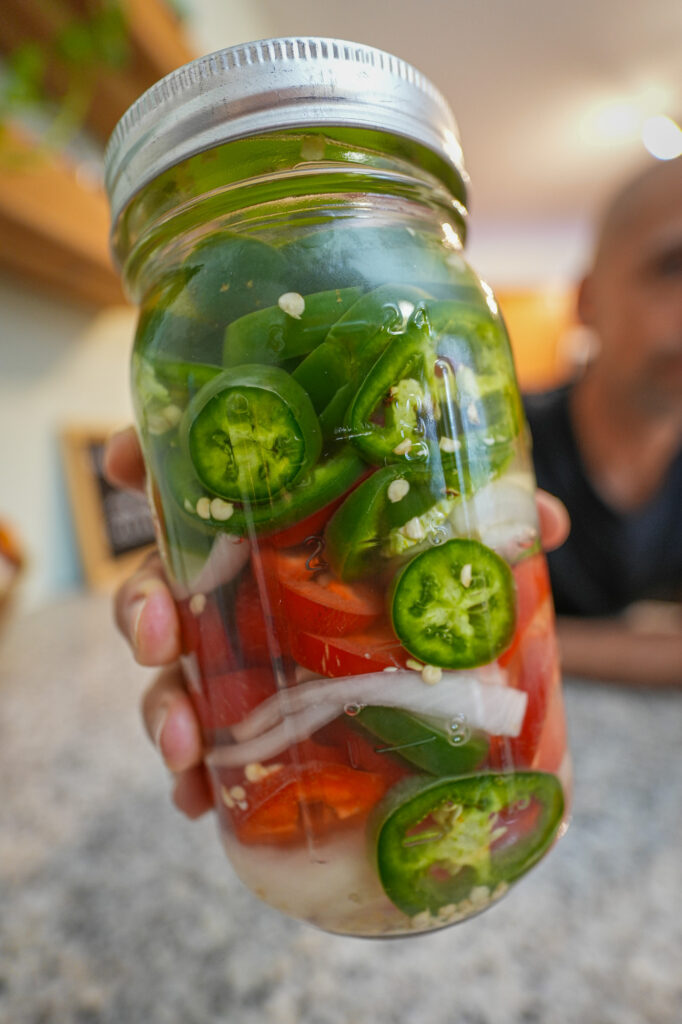 Fermenting hot peppers lacto-fermentation