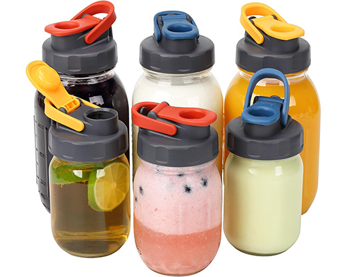 Mason jar pour spout lids leak-proof narrow mouth